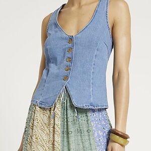River Island Light Blue Denim Vest
